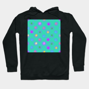 Glow Stars Diagonal Repeat on Green 5748 Hoodie